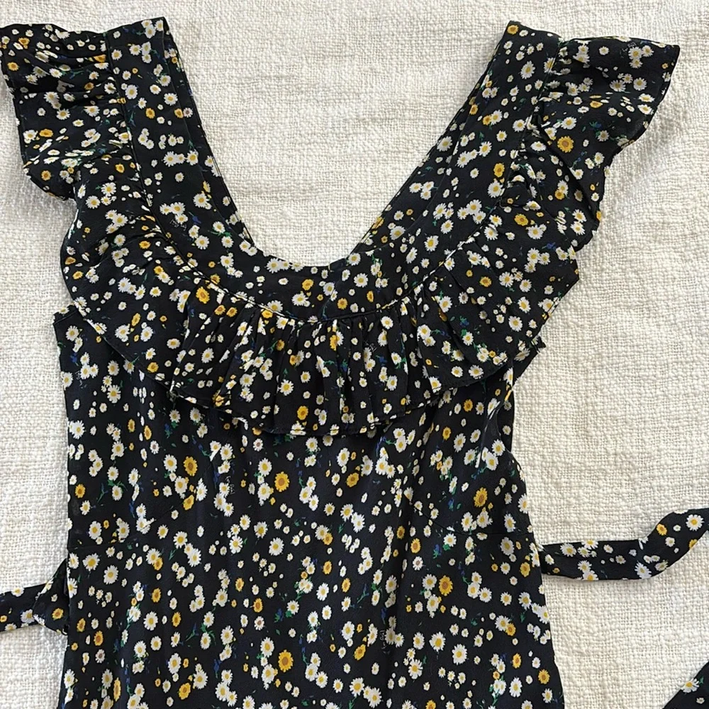 Lou Floral Black Maxi Silk Dress - Picture 5 of 14